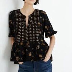 Madewell Acorn Foulard Top Blouse Sz XL